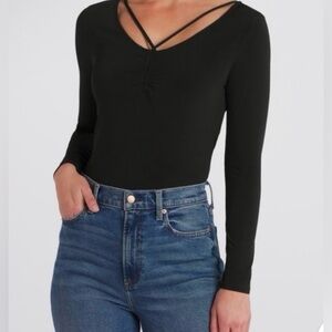 The General Good Layla Ruched Busy Knit Top sz XL new no tags